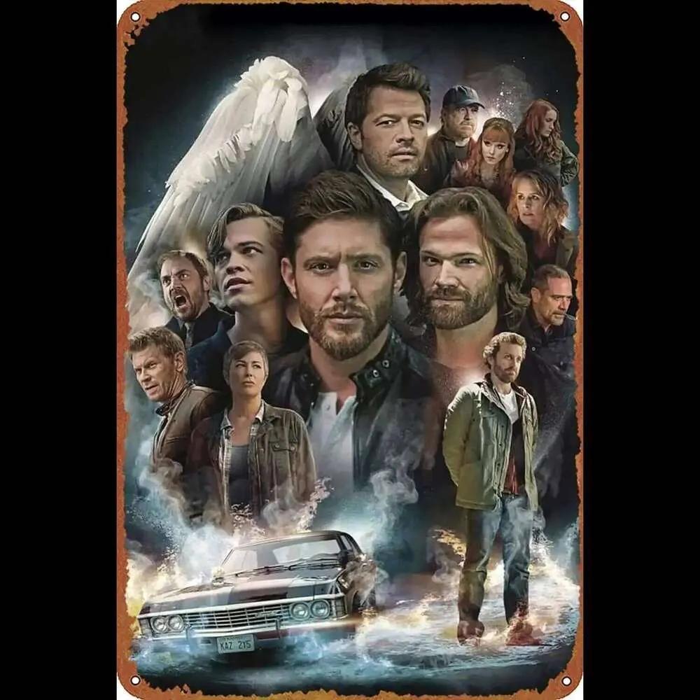 Supernatural Classic TV Show Retro Metal Poster Vintage Tin Sign for Cafe Bar Home Wall Decor X Inches 26T0104 26T0104