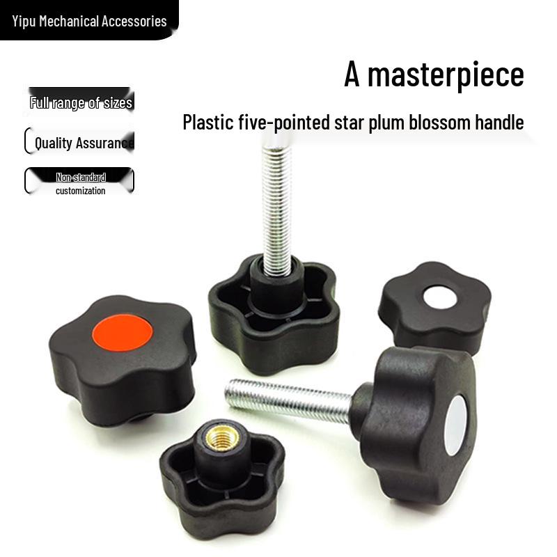 Plastic Five-Star Handwheel with Copper Core Threaded Rod