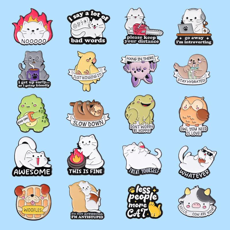 Cartoon Charming Animal Themed Pins Crafted From Alloy With Gorgeous Enamel Finish Ideal For Style Unique