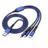 Nylon Braid Durable 5A Fast Charge 3 In 1 Charger Cables Micro Type C Usb Data Cable