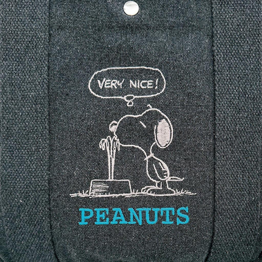 Rootote Women's Snoopy Small Tote Bag, Freestanding, Embroidered, IP.Deli.Peanuts-0J 8442 (03 Gray)