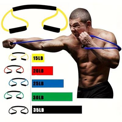 Boxing Training Elastic Band Punching Speed Training Anti-slip Resistance Rope 8-figure Tensioner Is for Muay Thai Sanda Boxing