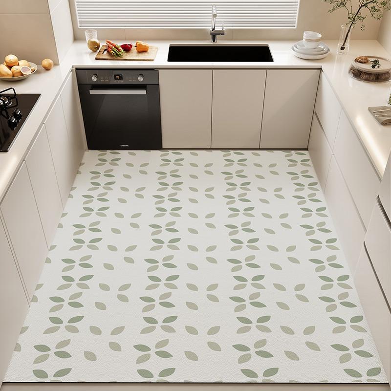 Kitchen Floor Mats Large Area Plaid Carpet Waterproof Oil-proof Rug Pvc Leather Non-slip Foot Mat Home Decoration Rugs Alfombrar