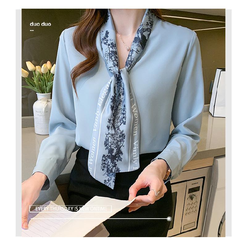 2026 Spring and Autumn New Fashion Bow Long Sleeve Shirt for Women, Elegant Casual Top