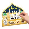 36Pcs Eid Mubarak DIY Scene Sticker with Ribbon Kits Ramadan Kids Gift Islam Muslim Party Home Decoration Hanging Ornament Craft