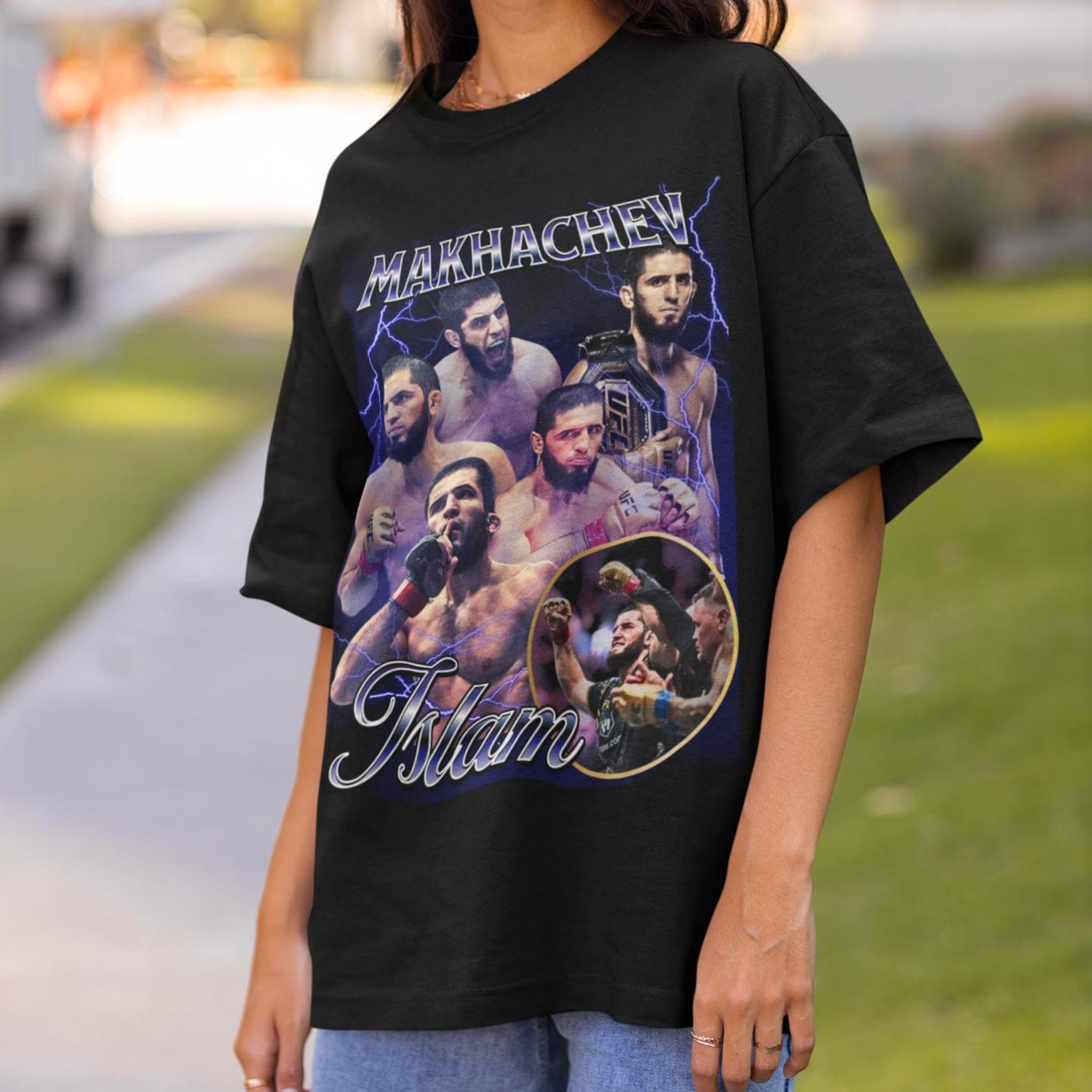 Islam Makhachev 90s UFC Shirt Graphic Style T-Shirt kickboxing T-Shirt Vintage Oversized Sport Tee Retro Boxer MMA Bootleg Gift MMA ufc fan 3XL