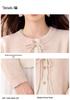 Pink Patchwork Bow Tie Knit Sweater for Autumn/Winter 2026