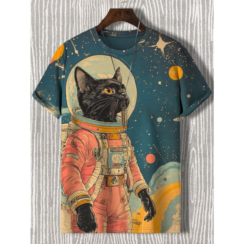 New Funny Cat Play Chess T-Shirts 3D Print Men Women Short Sleeve Hip Hop T Shirt Oversized Y2K Harajuku Tees Tops Kids Clothing