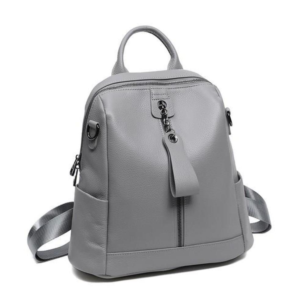 

Backpack new first-layer cowhide leather women s bag versatile casual large-capacity satchel women s travel backpack серый