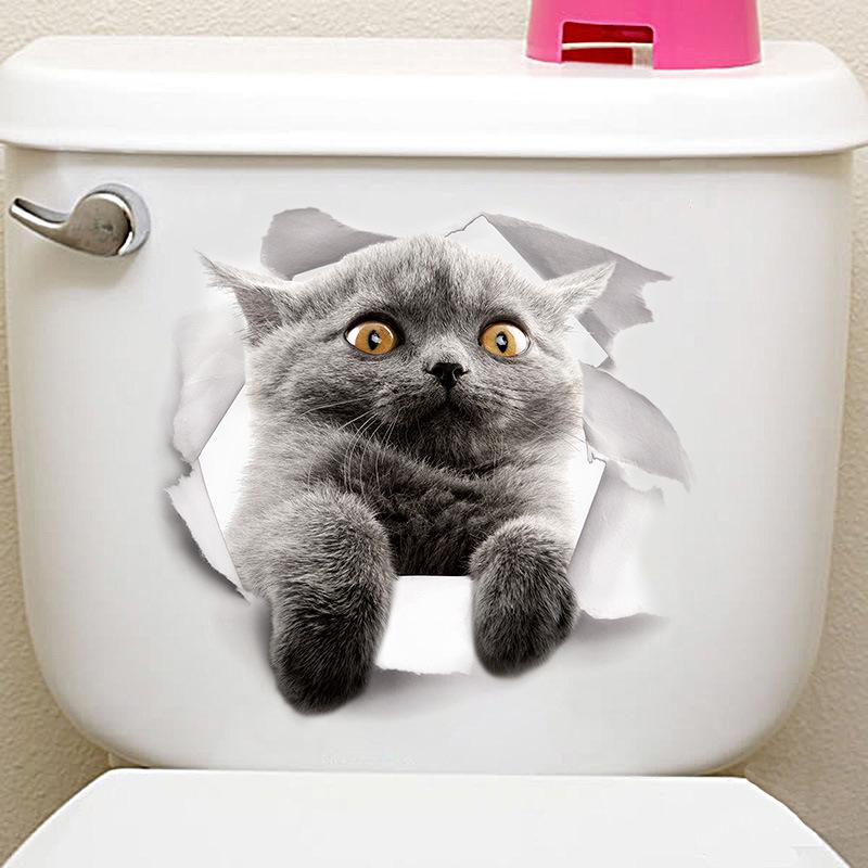Fanxi Cute Cat Wall Sticker for Bathroom