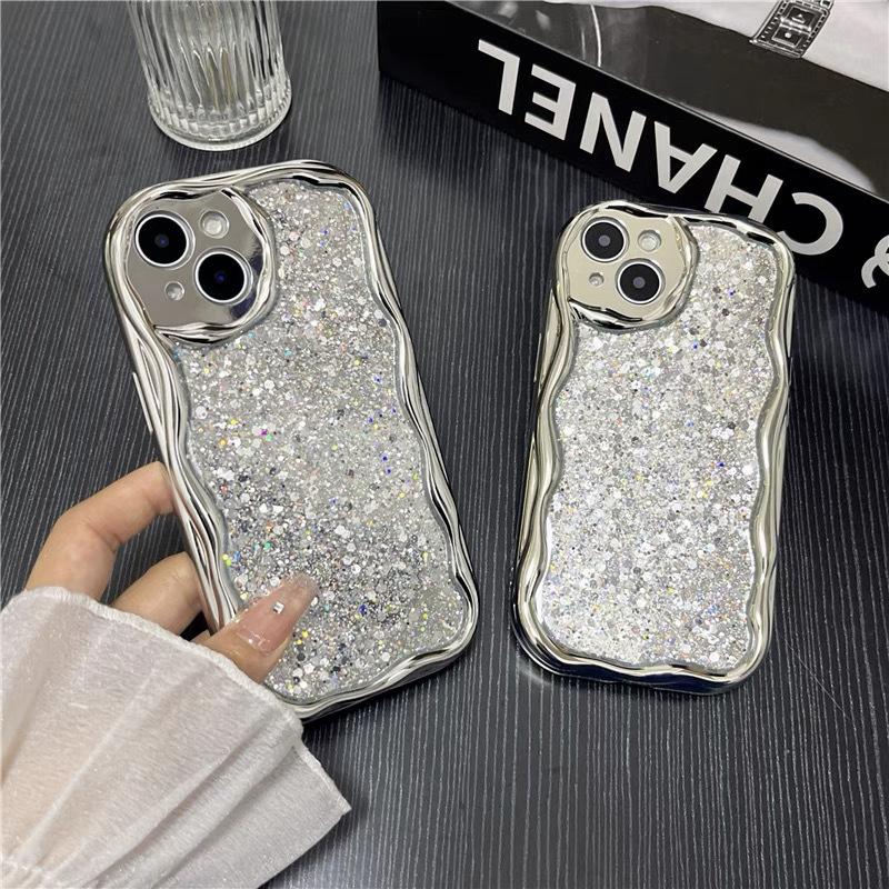 Epoxy Sequin Electroplating Mobile Phone Case Is Suitable For Iphone16Promax Lens All-Inclusive Anti-Drop Apple 17 Women
