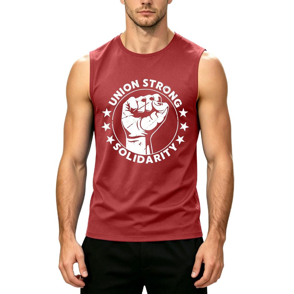 Men's Sleeveless Tank Top Casual Muscle Shirt Labor Day Printed Graphic Tee Summer Workout Gym Apparel