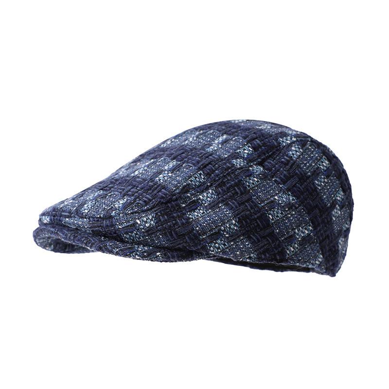 Washed Denim Forward Hat Women's Spring and Summer Retro Face Small Beret Wearing a Big Head Circumference Painter Hat