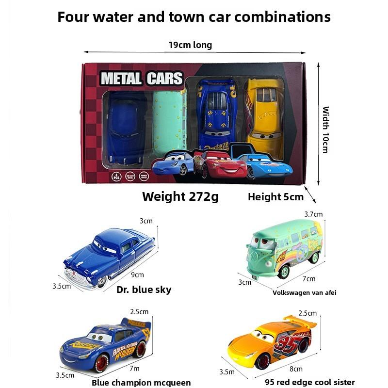 Cars Lightning Mcqueen Alloy Toy Car Set For Childrens Cartoon Gift Fun Box
