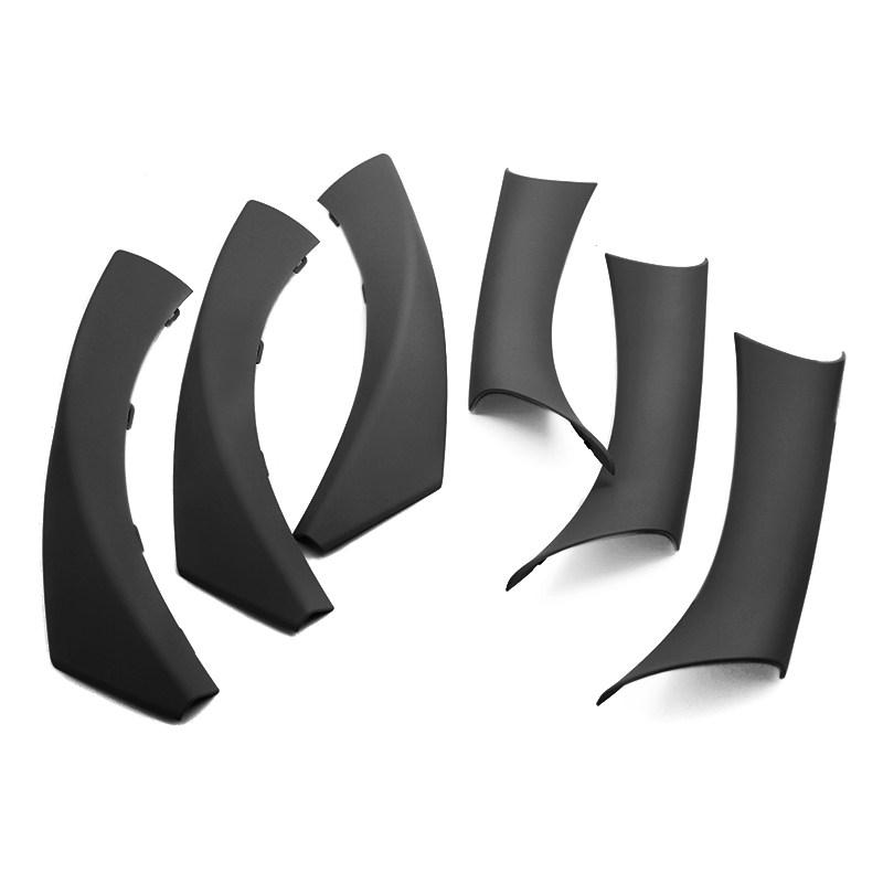 6pcs Carbon Texture / Black Car Accessories Interior Door Handle Pull Cover Trim For BMW 3 Series E90 E91 316 318 320 325 328i