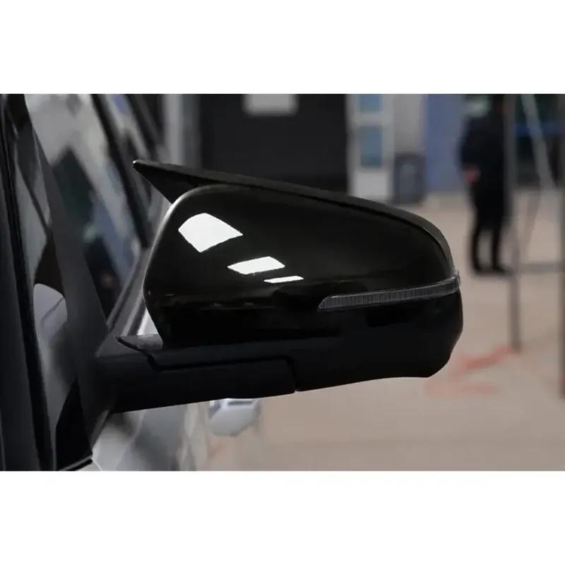 For Hyundai IX25    2024 Car Rearview Side Mirror Cover Wing Cap Exterior Door Housing Shell Trim ABS Carbon / Black