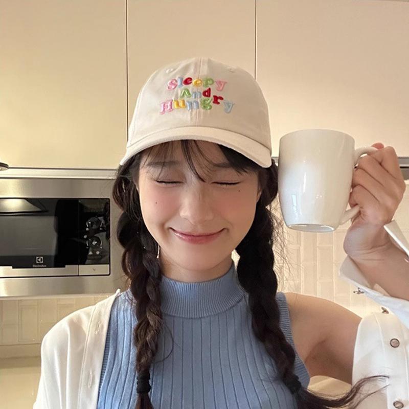 Women'S Baseball Cap Sweet Embroidered Lettering Outdoor Sun Protection Adjustable Baseball Cap