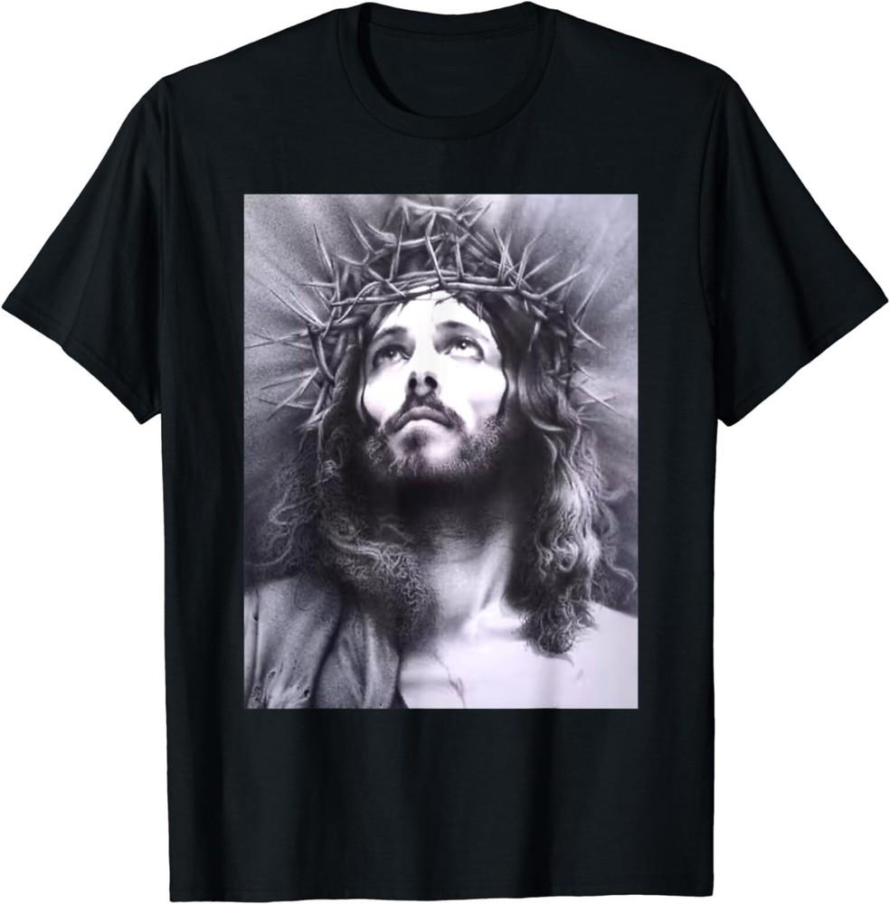 

НОВАЯ Футболка с изображением Лика Иисуса на Кресте с Терновым Венцом S-4XL Унисекс Графическая Футболка S