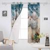Christmas Beach Snowman Sea Star Shell Blackout Curtains For Living Room Bedroom Window Treatment Blinds Drapes Kitchen Curtains