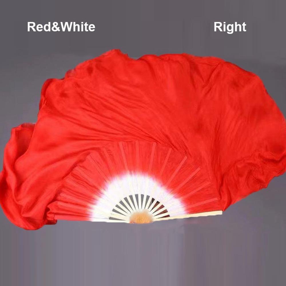 

Dancer Practice Chinese Short Bellydance Fan 31cm Bamboo Hand Dye Adults Fan Kid Women Red&White Right