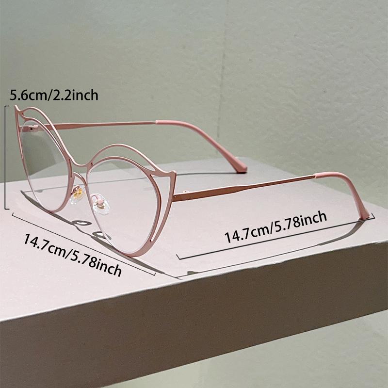 Hollowed Rim Cat Eye Glasses Women Stylish Blue Light Blocking Eyewear Trendy Luxury Brand Design Decor Optical Frames