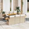 VidaXL Garden Furniture Set with Cushions 7 Pcs Beige Braided Resin Acacia 3327558