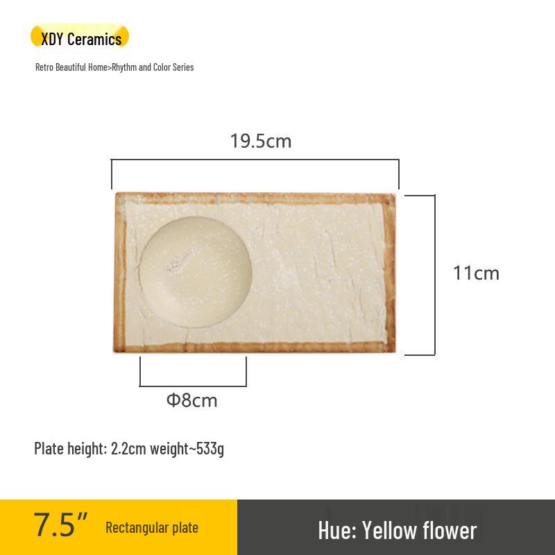 Japanese Minimalist Ceramic Plate for Sushi and Dumplings - Exquisite Underglaze Design