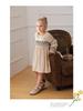 Autumn 2026 Forest-Style Ruffled Lace Collar Embroidered Girls' Dress with Puff Sleeves in Cotton Linen
