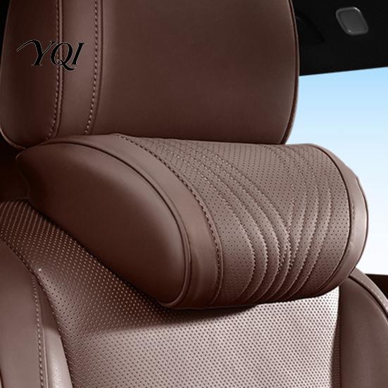 Supportive Headrest Car Pillow for Neck Support, Memory Foam with Breathable Seat Adjustable Strap, Universal Ergonomic Lumbar Support Cushion