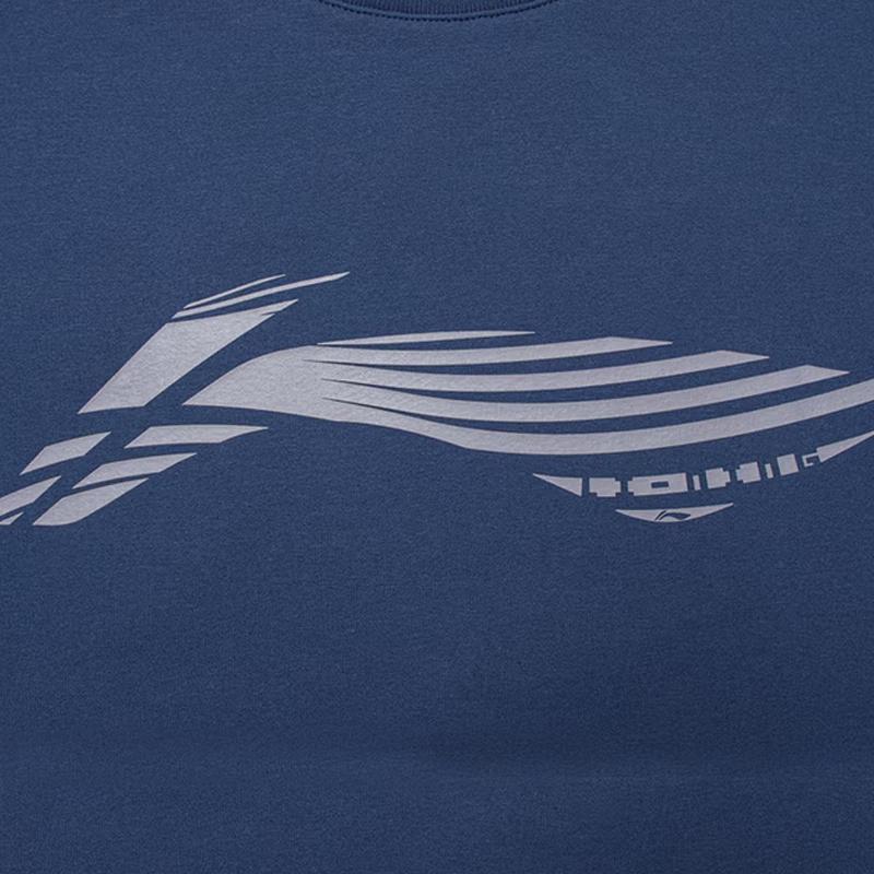 Li-Ning Minimalist Fashion Large Logo Print Sports Warm Comfortable Crew Neck Pullover Sweatshirt Men Sweatshirt AWDTA63-5