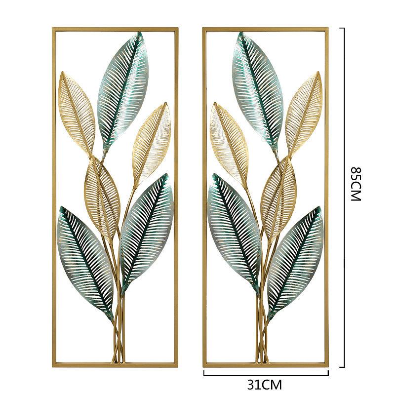 Nordic Wrought Iron Plants Flowers Wall Sticker Decoration Home Room TV Background Accessories Office Hotel Wall Murals Items