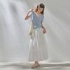 Sancai 2026 Summer V-Neck Hollow Knit Short-Sleeve Pullover