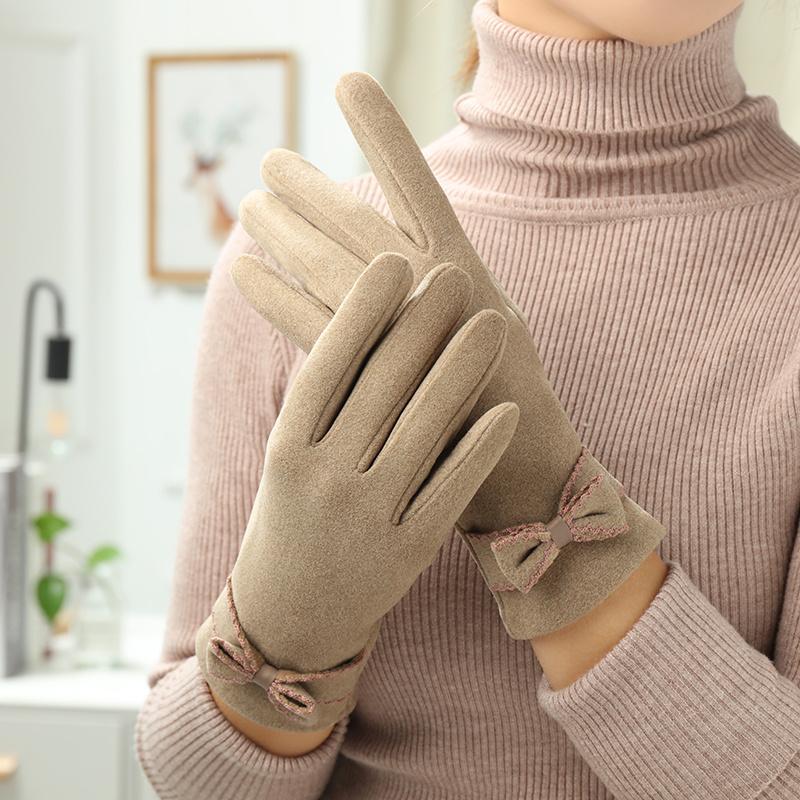 Women's Autumn Winter Fleece Warm And Windproof Gloves