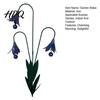 Handcrafted Metal Garden Stake Triple Bluebells with Bells Handmade Flower Yard Art Stakes With Wind Chimes Rustic Decorative Outdoor Bell for Lawn