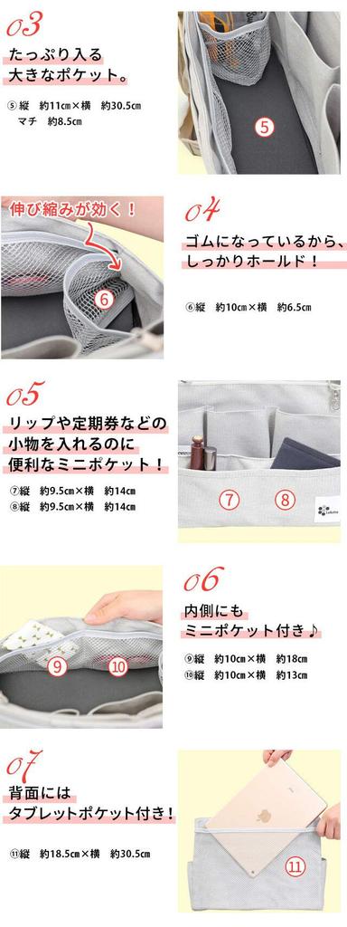 Lelotte for Tote 11 with Bottom Freestanding Tote Bag for Men and Women Bag-in-Bag Bags, Horizontal, Pockets, Panel, Lightweight, Storage,