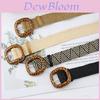 Fashion Leopard Print Buckle Decoration Women Casual Woven Waist Belt For Beach And Summer Wear