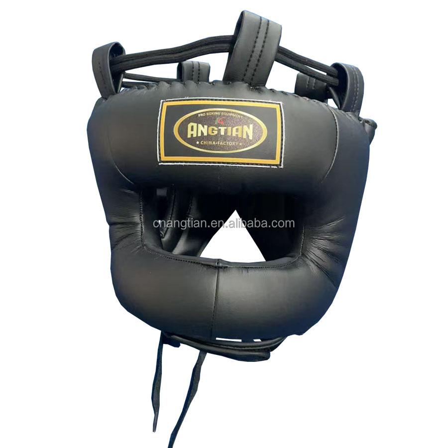 Best Selling MMA Punching Leather Head Protective Boxing Helmets one size