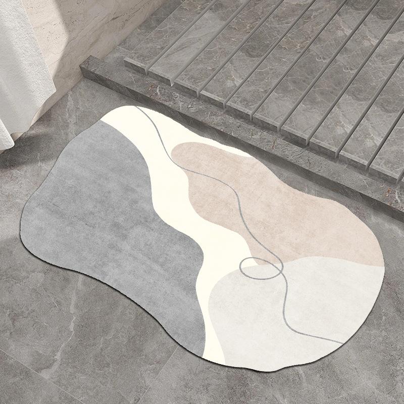 

Ins Wind Diatom Mud Floor Rug Good Bathroom Door Moisture-wicking Fast-dry Non-slip Foot Mat Bathroom Easy To Care Wear-resistant Floor Pad 40 * 60cm
