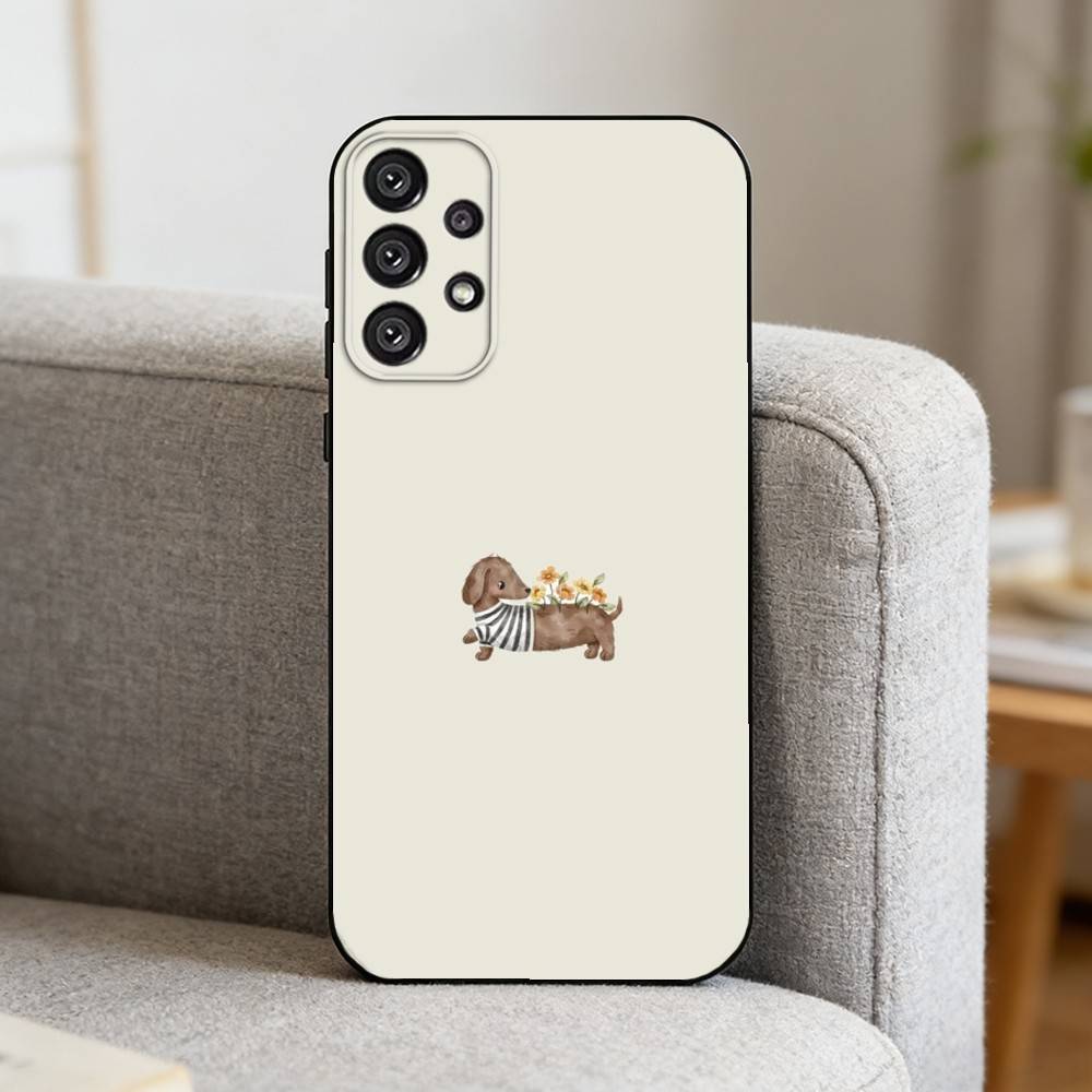 

C-Cute Dachshund Phone Case For Samsung S25,S24,S21,S22,S23,S30,Ultra,S20,Plus,Fe,Note,10,9,5G Black Cover Samsung S26ULTRA