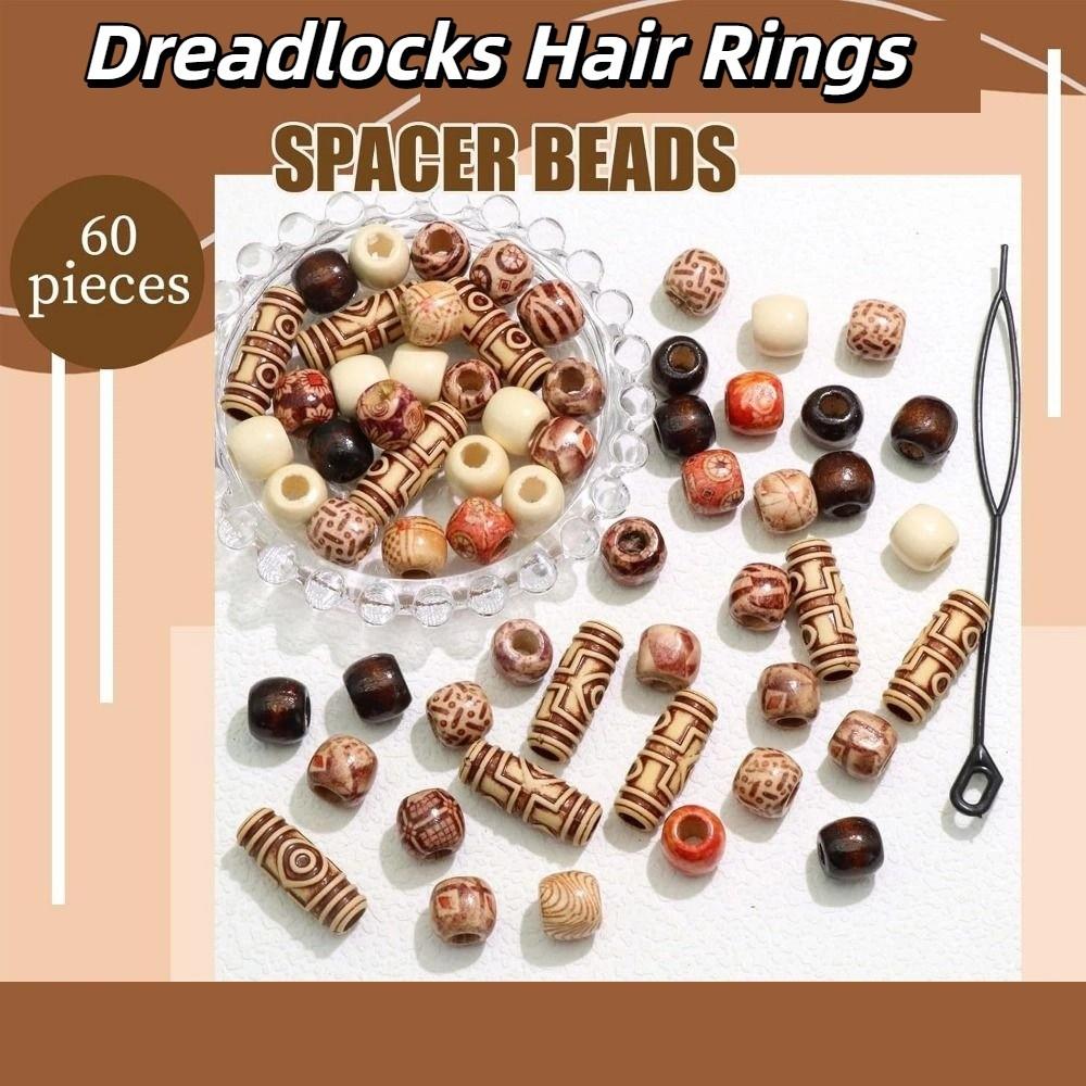 60Pcs Headwear Dreadlock Hair Beads Multi Style Dreadlocks Hair Rings  Hair Accessories
