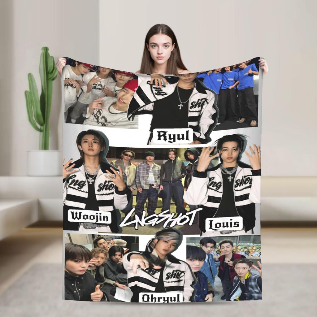 Kpop Group Lngshot  Blanket Multi-size Warm Cozy Fluffy  Throw Blankets for Sofa Couch and Bed