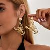 Ingemark Kreative Einzigartige Jakobsmuschel Flusskrebs Steckerohrringe für Damen Vintage Unregelmäßig Goldfarbe Metall Piercing Ohrschmuck Geschenke