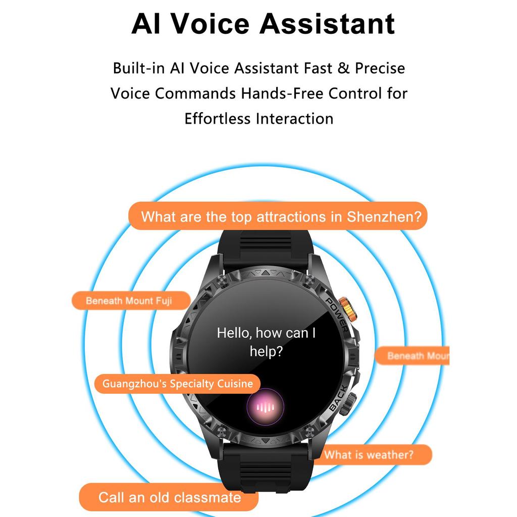 Smartwatch for outdoor sports, Bluetooth calling, compass, men's