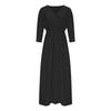 Women's Fashionable Color High Waist Split V-neck Dress