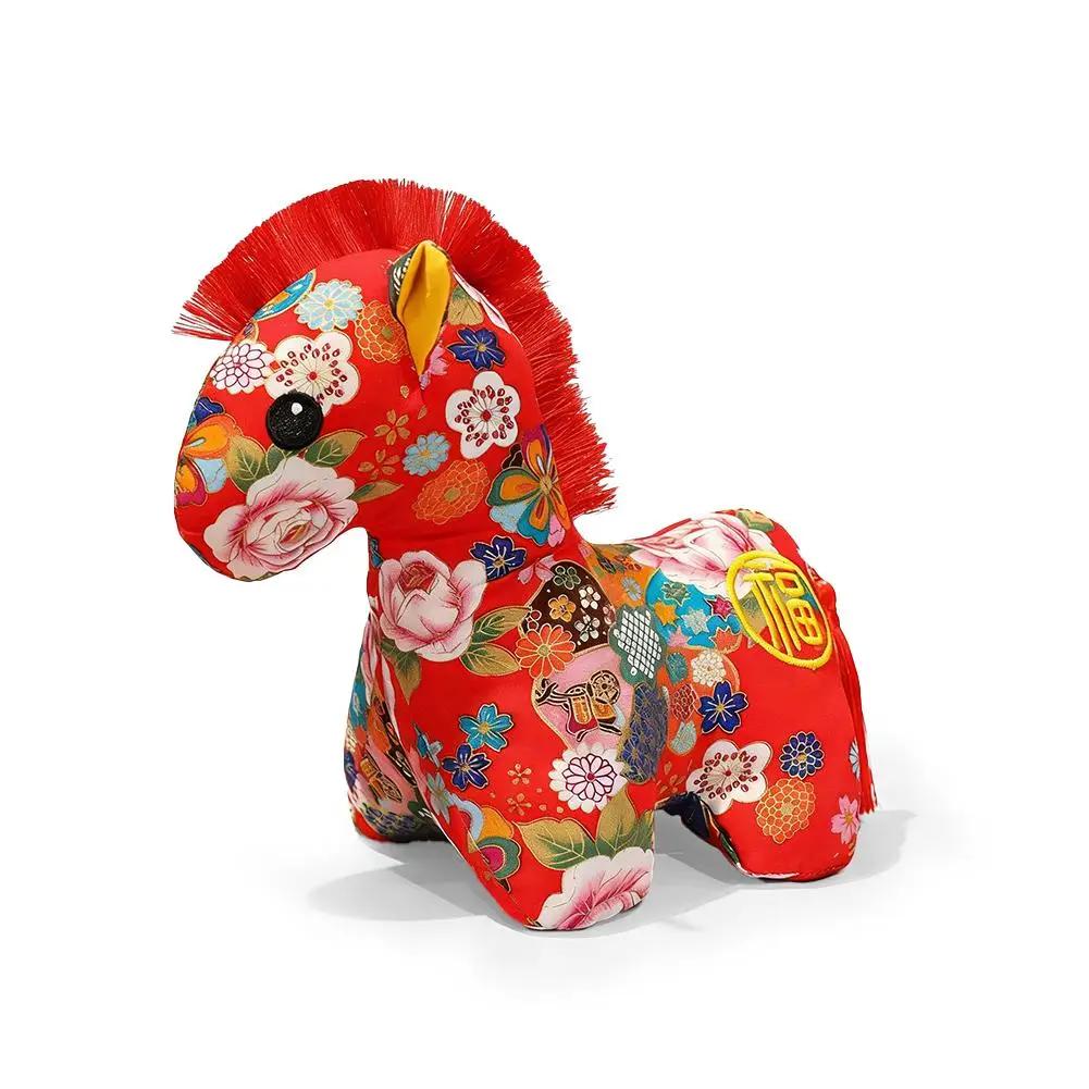 2026 Chinese New Year Horse Mascot Plush Doll Five Gift Soft Stuffed Toy Festival Horse Doll Favor Event Flower Party H7O5