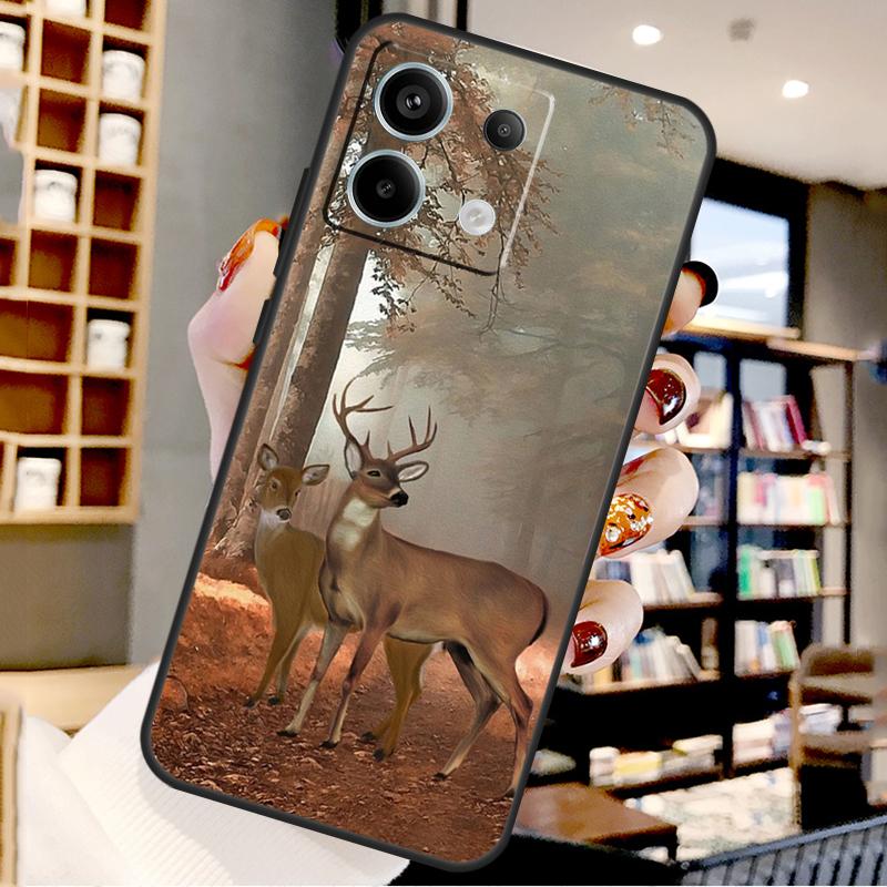 Animal Deer Art For Xiaomi Redmi Note 14 Pro 9 10 11 12 13 15 Pro Plus Case For Redmi 15 15C 14C 12C 10C 13C