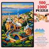 500/1000pcs Puzzle Game (Coastal Mountain City Holy City Embrace Victory) Suitable for Living Room Decoration, Room Arrangement, Gift Packaging, Jigsa