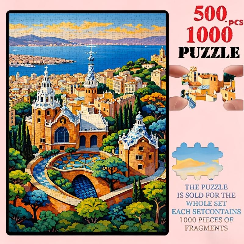500/1000pcs Puzzle Game (Coastal Mountain City Holy City Embrace Victory) Suitable for Living Room Decoration, Room Arrangement, Gift Packaging, Jigsa