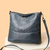 Soft Leather Bucket Bag Women's New Fashion Mother Bag Leather Pattern Embossed Large Capacity Shoulder Messenger Bag