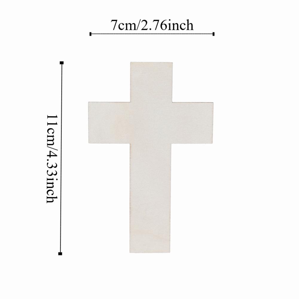 36Pcs Blank Design Lightweight Wood Cross Smooth Durable Wood Pieces Craft Ornaments Art Painting